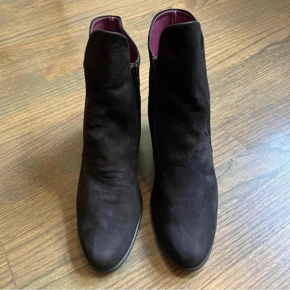Arche Black Suede Heeled Booties Made in France size 40 or US 9